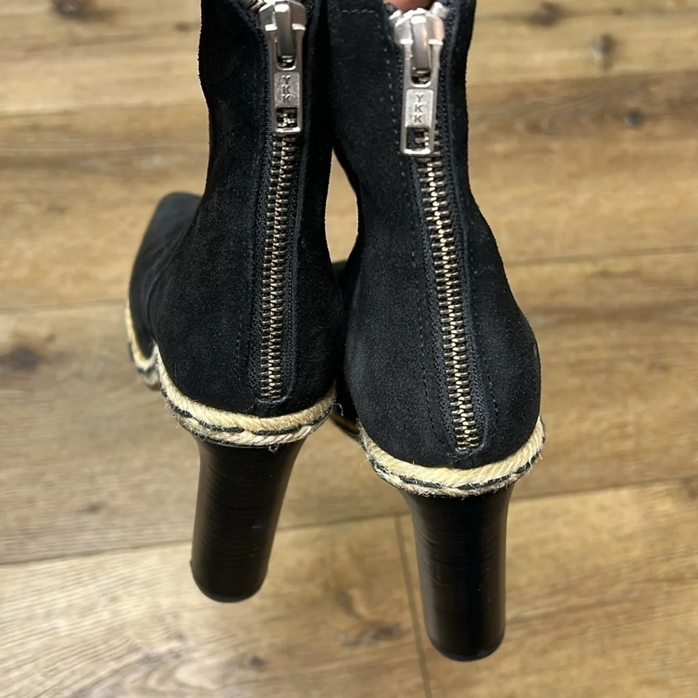 Opening Ceremony Black Suede Open Toe Booties Size 37/7